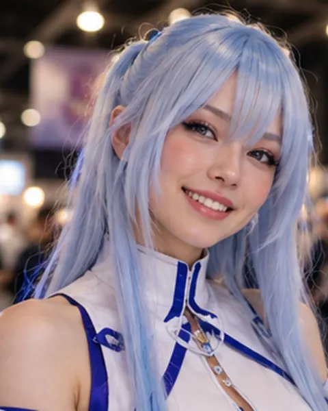 Cosplayer in an anime-style outfit, the face of the Anime voice